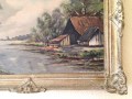 Paisaje con Lago y Cabaña de los años 30